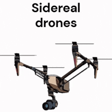 a drawing of a drone with the words sidereal drones below it