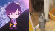 nijisanji uki violeta nijisanji chibi 3d cat happy