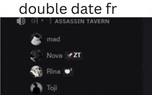 a black screen with the words double date fr written on it
