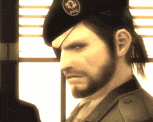 a man with a beard wears a black fox beret