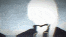 a blurry picture of a man in a suit and tie with a heart on his neck .