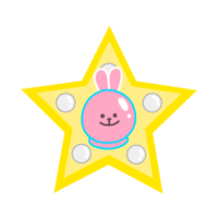 Pink Rabbit Sticker - Pink Rabbit Star Stickers