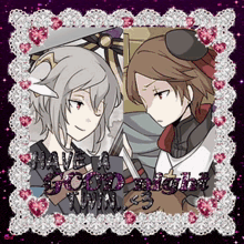 a picture of two anime characters that says have a good night twin