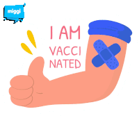 Miggi I Am Vaccinated Sticker - Miggi I Am Vaccinated Stickers
