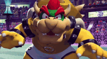 mario strikers battle league bowser angry mad breathing fire