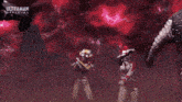 a woman in a red bikini is fighting a monster in a video game that says ultraman official on the bottom