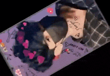 a drawing of a person with the words i love you written on their neck