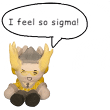 a cartoon character with a speech bubble that says i feel so sigma