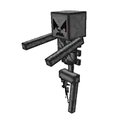 a pixel art of a skeleton in minecraft with a skull on its head .
