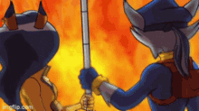 sly cooper game animated fire burn