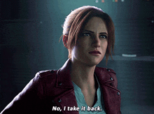 Resident Evil Claire Redfield GIF - Resident Evil Claire Redfield No I Take It Back GIFs