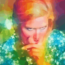 a painting of a woman with her hand on her chin