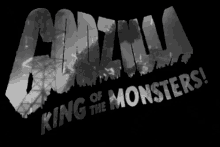 a black and white logo for godzilla king of monsters