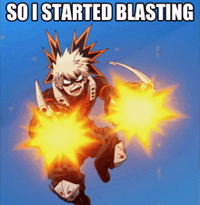 a picture of a character with the words so i started blasting