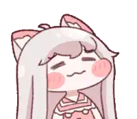 a cartoon of a girl with cat ears and long hair