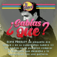 a poster for le glace shows elvis presley