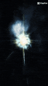 a black background with a light coming out of it and the word capcut on the bottom