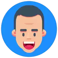 a cartoon drawing of a man 's face with a smile on his face