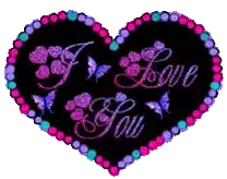 I Love You Love Heart Sticker - I Love You Love Heart Purple Heart Stickers