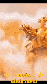 a painting of a dragon with the words " doğa giriş yapti " written below it