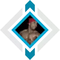 a picture of a person 's face is surrounded by blue and white arrows