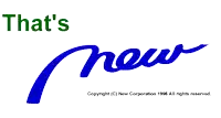 a blue and green logo that says that 's new copyright ( c ) new corporation 1996 all rights reserved