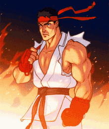 ryu fighter street fighter strong man karate