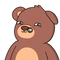 a brown teddy bear with a youtube icon on his nose