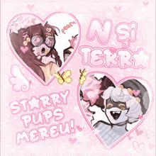 a poster that says starry pups mereu