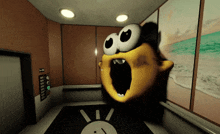 an animated cartoon character in an elevator with a sign that says ' elevator ' on it