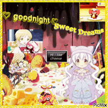 a collage of anime characters with the words " goodnight sweet dreams "