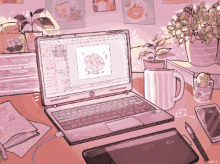 divine aesthetic laptop mood pink