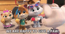 We Are Happy To Give A Paw Helpful Cats GIF - We Are Happy To Give A Paw Helpful Cats Cats GIFs