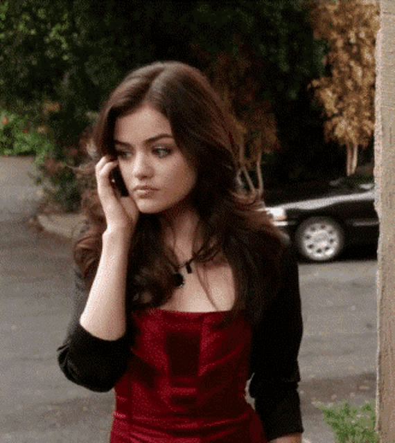 Aria montgomery red dress sale