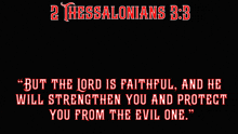 a picture of jesus on a cross with a quote from 2 thessalonians 3
