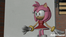a 3d model of amy rose from sonic the hedgehog is being created by adrenalinedge