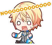 a cartoon of a boy with a surprised look on his face and the words nooo on the top