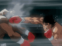 a boxing match between two men with the number 02 on the bottom right