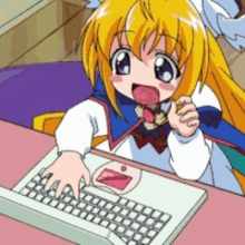 Anime Computer Gurl GIF - Anime Computer Gurl Blonde Anime GIFs