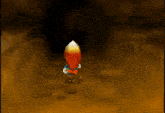 a cartoon character with a long tail is running