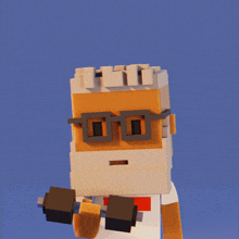 a pixel art of a man holding a dumbbell with a speech bubble above him that says one more