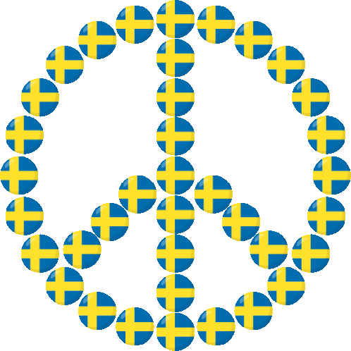 Sweden Flag Peace Sign Joypixels Sticker - Sweden Flag Peace Sign Peace Sign Joypixels Stickers