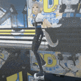 a cartoon character is standing in front of a sign that says ' 00 '