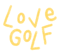 a yellow sign that says love golf on it