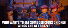 The Lego Movie Who Wants To Eat Some Delicious Chicken Wings GIF - The Lego Movie Who Wants To Eat Some Delicious Chicken Wings And Get Crazy GIFs