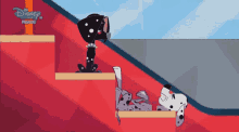 two dalmatian dogs laying on a red carpet with a disney channel premiere advertisement