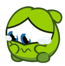 on the verge of tears om nom cut the rope about to cry misty eyed