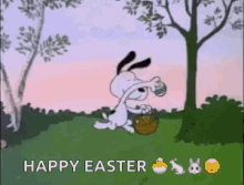 snoopy skipping easter easter eggs happy easter