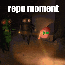 a cartoon scene with the words repo moment on the top