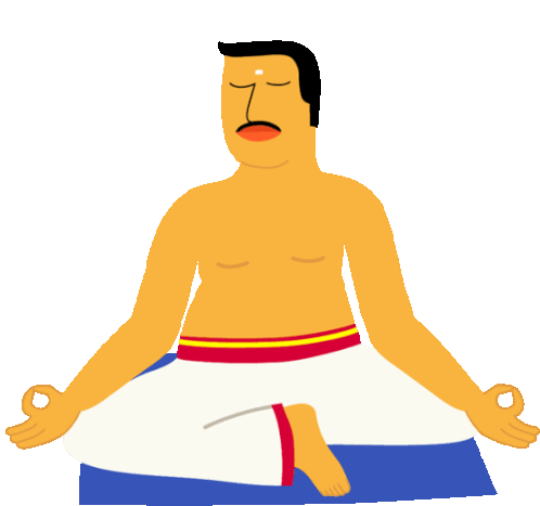 Ashok Meditates Sticker - Good Morning Peace Google Stickers